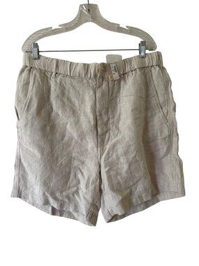 Madewell Men's Linen-Blend Drawstring Shorts Natural Beige Large Elastic Waist B